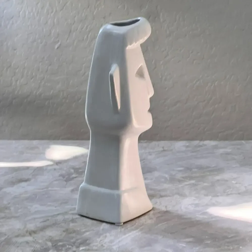 Mikasa Male Ceramic Face Abstract Vase Modern Art Flower Pot 10.5